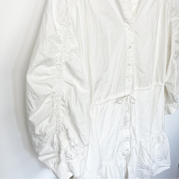 Astr The Label | Coastal Grandmother Ruched 3/4 Sleeve Shirtdress  Size Medium - Picture 7 of 8